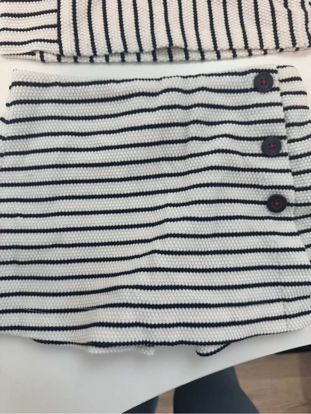 Tommy Hilfiger Navy blue & White Striped Knit skort and top